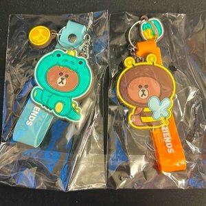 Line Friends Brown Sillicone keychains (Set of 2)